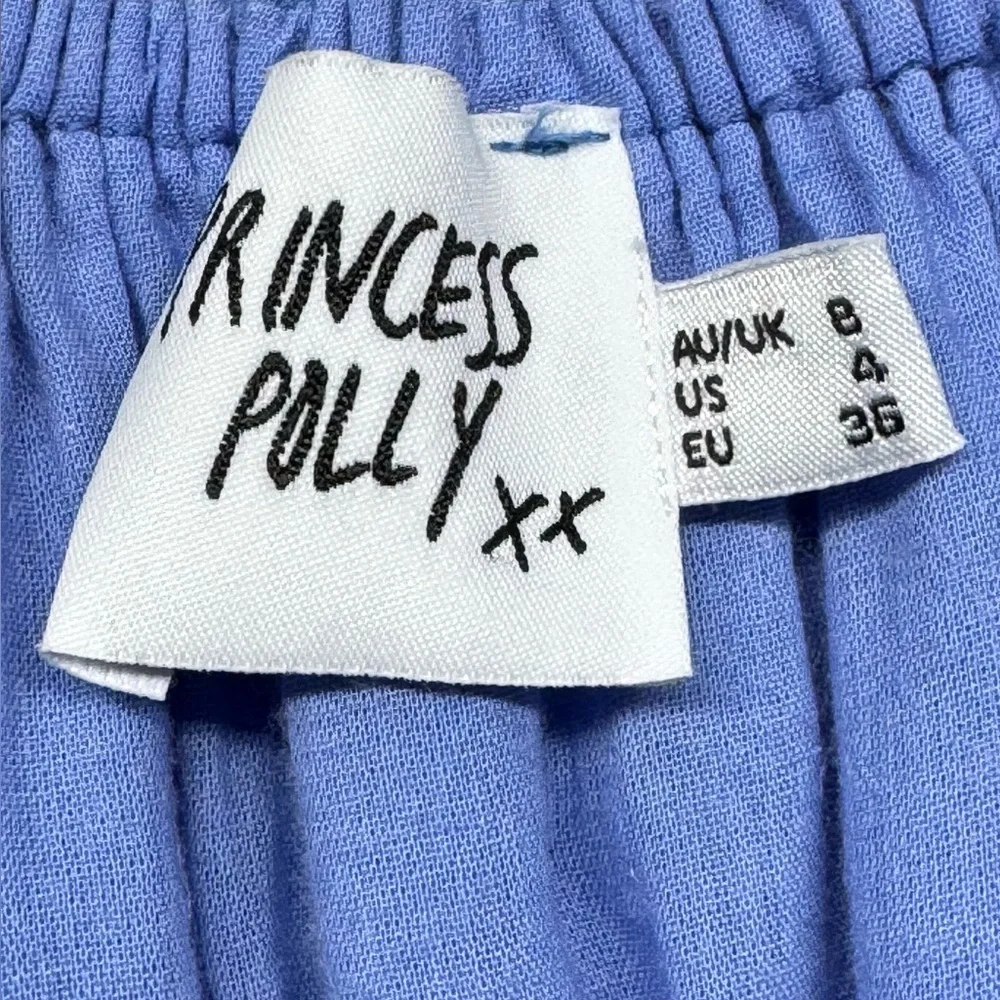 Princess Polly Halton Puff Sleeve Mini Blue Dress Size 4 - Picture 9 of 10